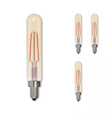 Photo 1 of Bulbrite
40-Watt Equivalent T8 Dimmable E12 LED Light Bulb 2100K in Clear finish (4-Pack)