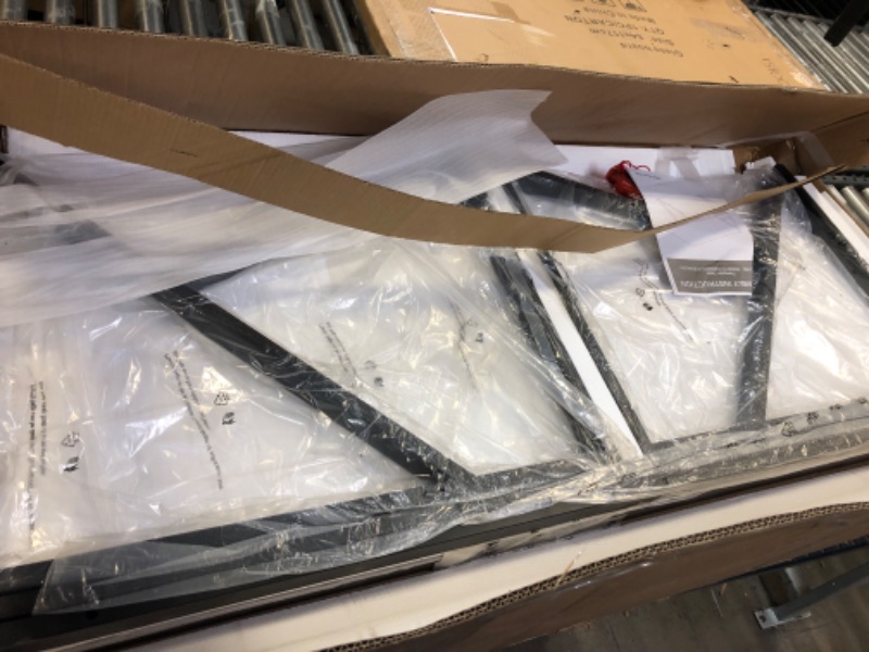 Photo 1 of HSH Rustic Computer Desk, Metal and Wood Home Office Desk, Industrial Vintage Soho Study Writing Table, Dark Gray Oak, 60 Inch 60 Inch Dark Gray Oak