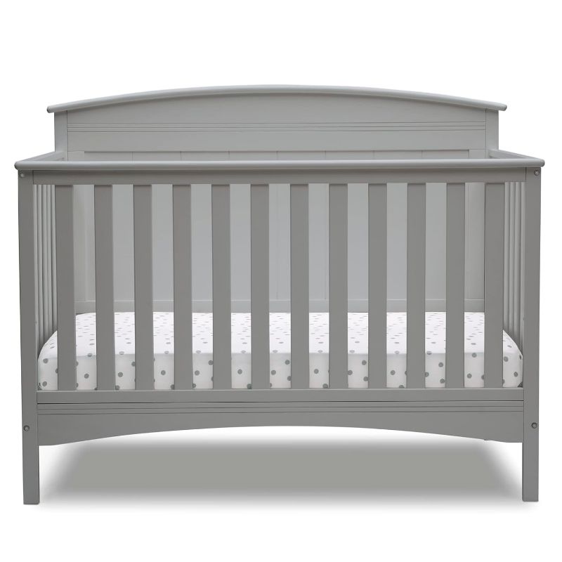 Photo 1 of Delta Children Archer Solid Panel 4-in-1 Convertible Baby Crib - Greenguard Gold Certified, Grey
