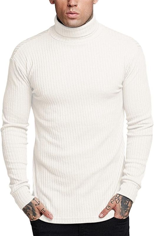 Photo 1 of Amussiar Men's Turtleneck Pullover Ribbed Long Sleeve Lightweight Thermal Basic Pullover Tops
Size: XL