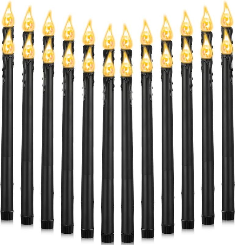 Photo 1 of Yexiya 24 Pcs Flameless Taper Candles Led Batter Black