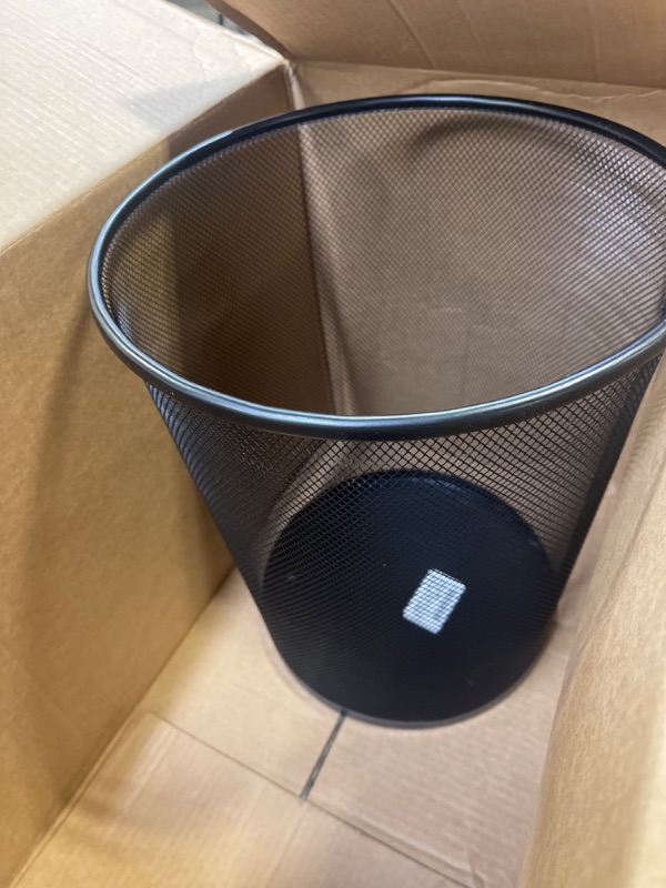 Photo 2 of Greenco Mesh Trash Can Wastebaskets, Round, 6 Gallon-2 Pack black 6 gallon round trash