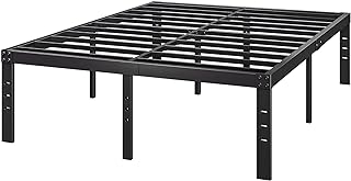 Photo 1 of 18-Inch King-Bed-Frame, Heavy Duty Tall Black Platform-Bed Frames No Box Spring Needed, Easy Assembly, Under Bed Storage, Noise Free Mattress-Foundation