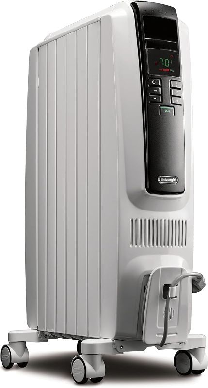 Photo 1 of DeLonghi Dragon Digital Oil Filled Radiator Heater, 1500W Electric Space Heater for indoor use, programmable timer, Energy Saving, full room heater with safety features TRD40615E
