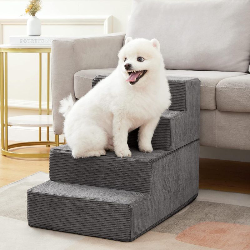 Photo 1 of 
Dog Stairs & Steps for Small Dogs Cats, Pawque Pet Steps for High Bed Couch, Shock Absorbing Foam with High-Strength Boards for Pet Safe, Non-Slip..