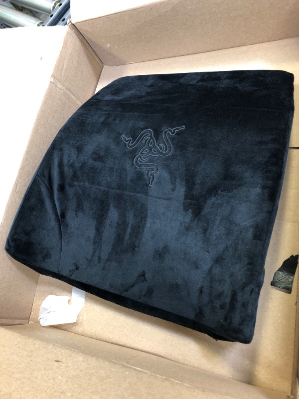 Photo 1 of Razer Lumbar Cushion Lumbar Support for Gaming Chair: Fully-Sculpted Lumbar Curve - Memory Foam Padding - Wrapped in Plush Black Velvet
