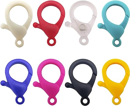 Photo 1 of 120Pcs Multicolor Hard Plastic Lobster Claw Clasps, Cute Lanyard Snap Hooks for DIY, Crafts, Handmade, Key Chain, Toy Accessories