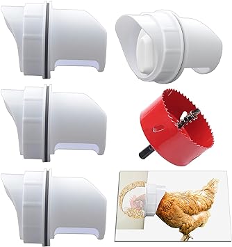 Photo 1 of 
DIY Chicken Feeder Rain Proof Poultry Feeder Port Gravity Feed Kit for Buckets, Barrels, Troughs (4 Port with holesaw)