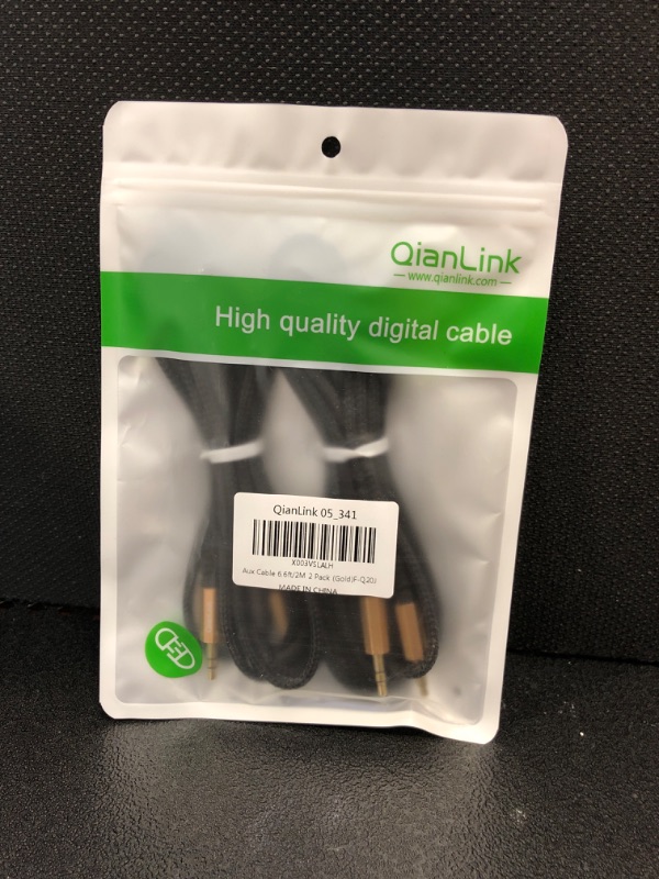 Photo 2 of 2 Pack AUX Cable,Auxiliary Cable?6.6ft/2m, Hi-Fi Sound? 3.5mm TRS Auxiliary Audio Cable Nylon Braided Aux Cord Compatible with Car,Home Stereos,Speaker,iPod iPad,Headphones,Sony,Echo Dot (Gold)