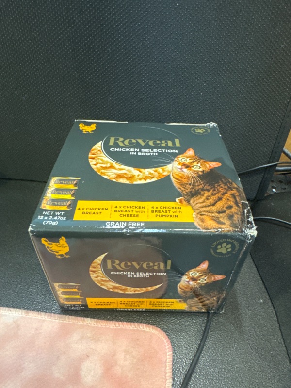 Photo 2 of Reveal Natural Wet Cat Food, 12 Pack, Limited Ingredient Canned Wet Cat Food, Grain Free Food for Cats, Variety of Chicken Flavors in Broth, 2.47oz Cans Chicken Variety  exdp 01-202-2025