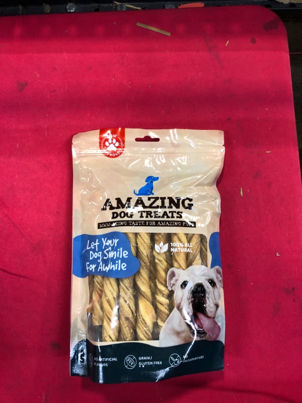 Photo 2 of Amazing Dog Treats - 6 Inch Jumbo Green Beef Tripe Twists (20 Count) - Green Beef Tripe Twists for Dogs - 100% Natural Tripe Dog Treats - Tripe Sticks Chews for Dogs. Best By 08/03/2025
