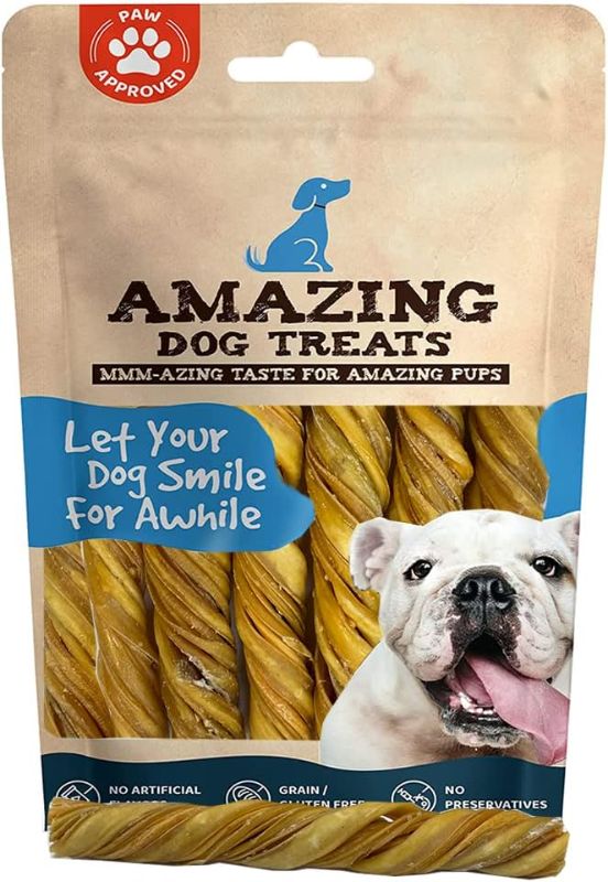 Photo 1 of Amazing Dog Treats - 6 Inch Jumbo Green Beef Tripe Twists (20 Count) - Green Beef Tripe Twists for Dogs - 100% Natural Tripe Dog Treats - Tripe Sticks Chews for Dogs. Best By 08/03/2025
