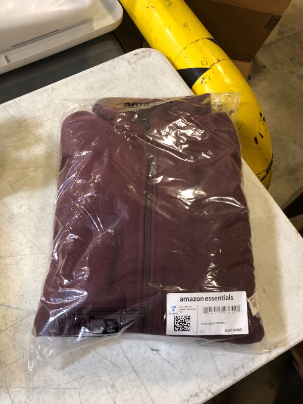 Photo 2 of Amazon Essentials Men's Full-Zip Fleece Jacket (Available in Big & Tall) Polyester Burgundy Large