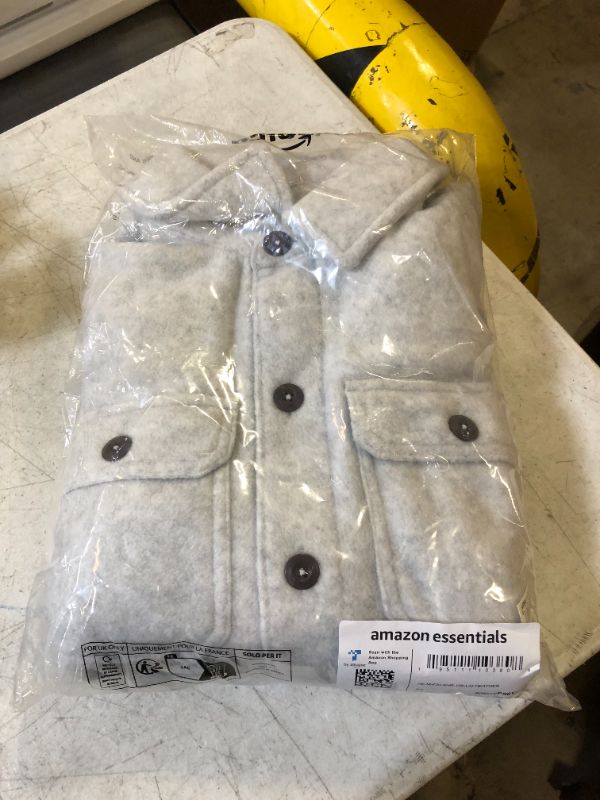Photo 2 of Amazon Essentials Men's Long-Sleeve Polar Fleece Shirt Jacket X-Small Light Grey Heather