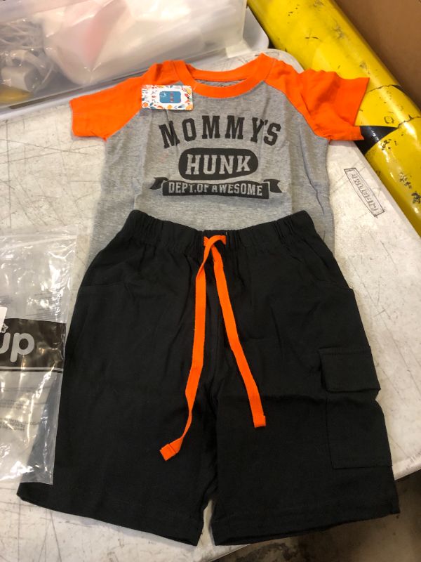 Photo 1 of BOYS OUTFIT 3-4T ORANGE/GREY/BLACK