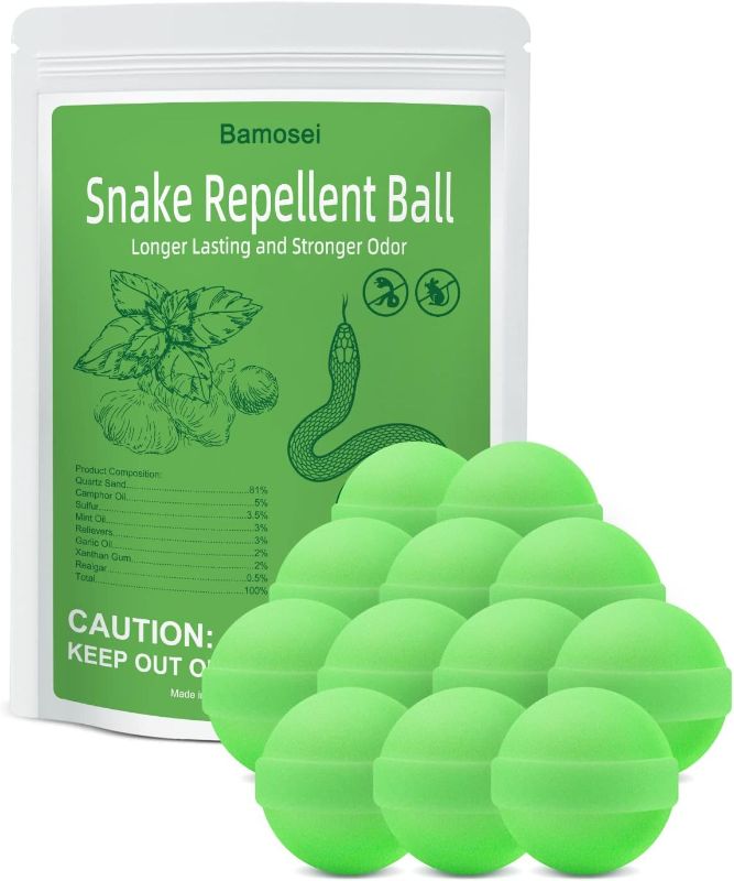 Photo 1 of Bamosei 12 Packs Snake Away Repellent for Yard Powerful Be Gone Pet and Children Safe Ball for Outdoors Indoors Defence Camping Fishing Lawn Garden Home Control
