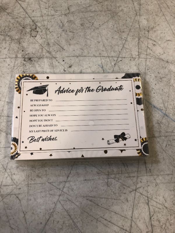 Photo 2 of Joyousa 2023 Personalized Graduation Advice Cards / Party Favors or Supplies, Black & Gold - Advice for the Graduate, Table Games Graduation Cards, 50 Pack