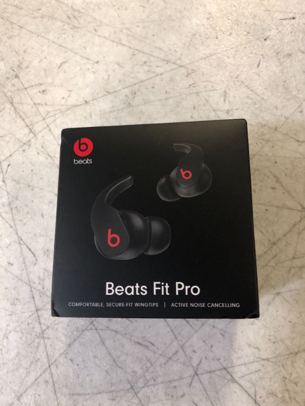 Photo 2 of NEW - SEALED - Beats Fit Pro - True Wireless Noise Cancelling Earbuds - Apple H1 Headphone Chip, Compatible with Apple & Android, Class 1 Bluetooth®, Built-in Microphone, 6 Hours of Listening Time – Beats Black Black Fit Pro