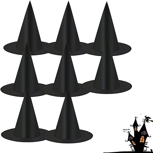 Photo 1 of 8PCS Witch Hats, Halloween Witch Hats Decorations, Halloween Costume & Cosplay Witch Hat Kids Party Favors Dressing Up, Costume Cap Accessories Suitable for Role-Playing or Party Decoration
