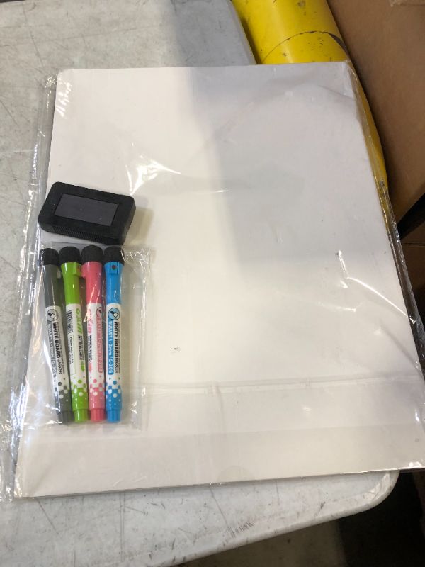 Photo 1 of Magnetic 16x12 Whiteboard-Calendar Monthly + 4 Pack Dry Erase Marker + Eraser Full Set for Kitchen Fridge - No Stains or Ghosts