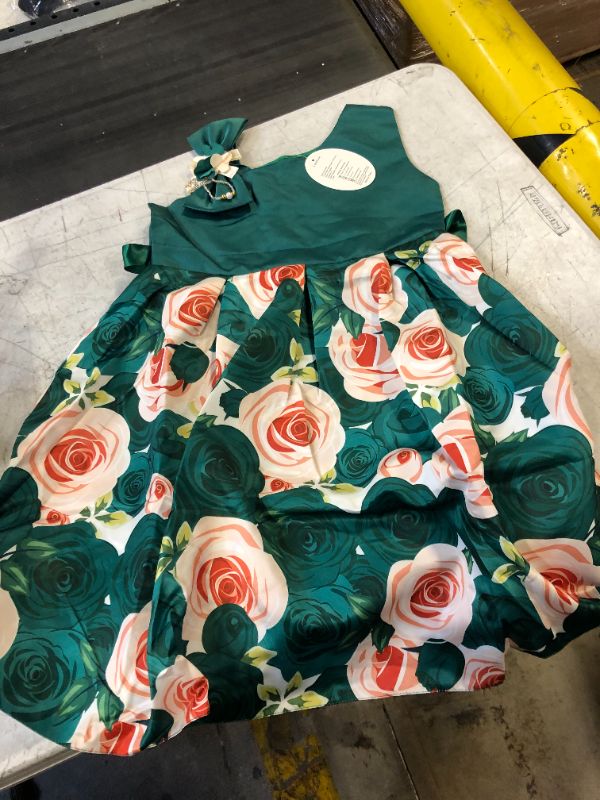 Photo 1 of GIRLS DRESS GREEN FLORAL 6-7 YR OLD