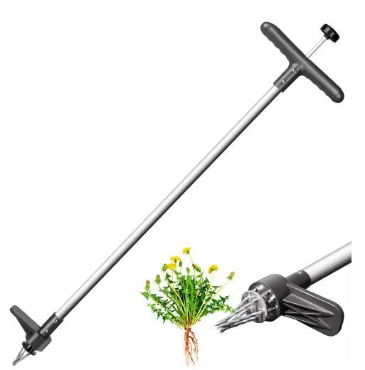 Photo 1 of 38.5 in. Weed Puller, 5 Claws Manual Stand Up Weeder Remover, Root and Dandelion Weed Removal Garden Weeding Tool
