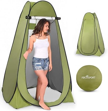 Photo 1 of Abco Pop Up Privacy Tent, Changing Tent Pop Up Instant Portable Outdoor Shower Tent Privacy Toilet, Pop Up Changing Tent, Rain Shelter w/Window for Outdoors & Beach Easy Set Up, Foldable w/Carry Bag
