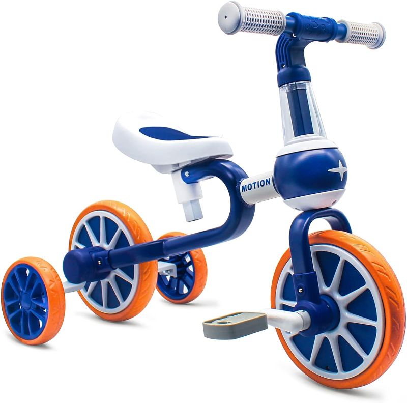 Photo 1 of 3 in 1 Kids Tricycles Gift for 2-4 Years Old Boys Girls with Detachable Pedal and Training Wheels?Baby Balance Bike Trikes Riding Toys for Toddler?Adjustable Seat?

