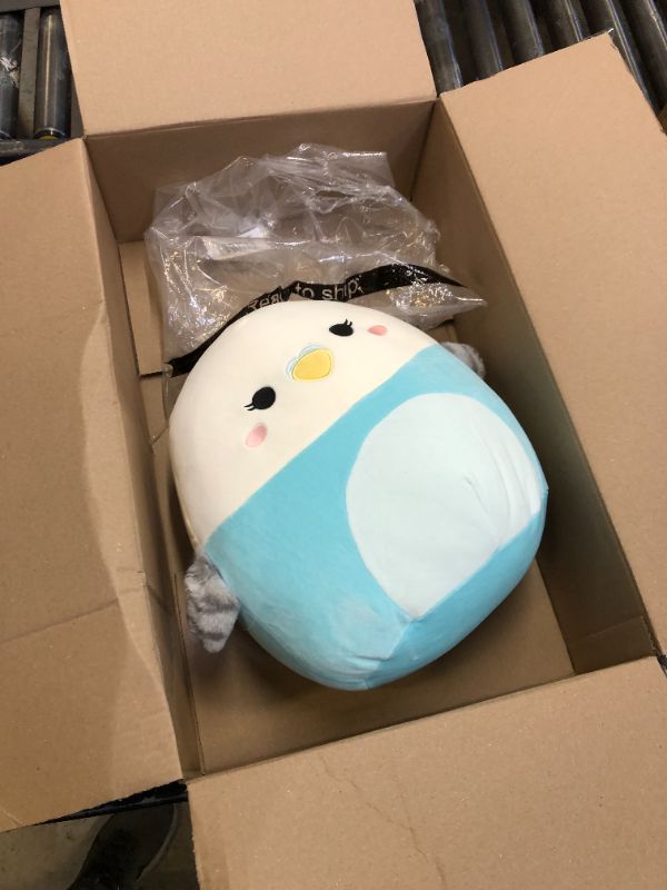 Photo 2 of Squishmallows 14-Inch Tycho Blue and White Parakeet - Large Ultrasoft Official Kelly Toy Plush