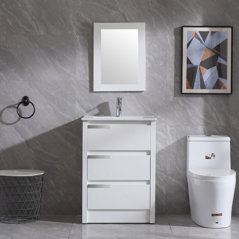 Photo 1 of 24" Bathroom Vanities Free Standing Cabinet Storage w/Drawers & Sink Set White
