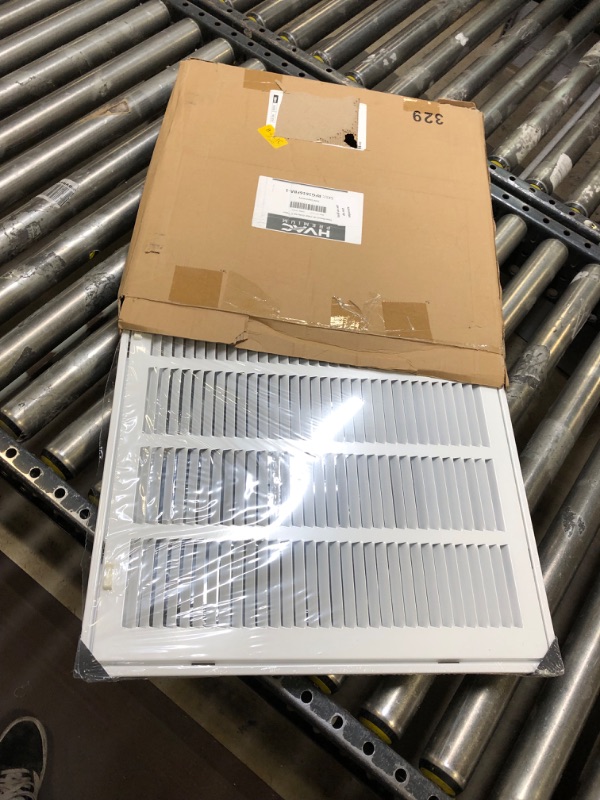 Photo 2 of 16" X 16" Steel Return Air Filter Grille for 1" Filter - Easy Plastic Tabs for Removable Face/Door - HVAC Duct Cover - Flat Stamped Face - White [Outer Dimensions: 17.75 X 17.75] 16" X 16" White
