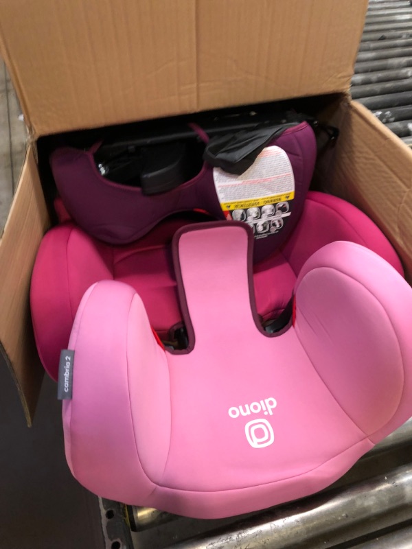 Photo 2 of Diono Cambria 2 XL 2022, Dual Latch Connectors, 2-in-1 Belt Positioning Booster Seat, High-Back to Backless Booster with Space and Room to Grow, 8 Years 1 Booster Seat, Pink NEW! Pink