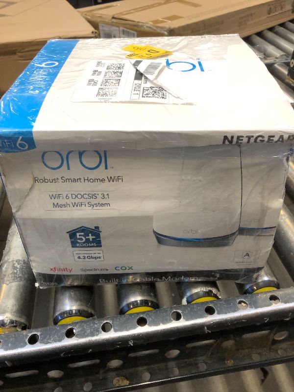 Photo 3 of NETGEAR Orbi Whole Home WiFi 6 System with DOCSIS 3.1 Built-in Cable Modem (CBK752) – Cable Modem Router + 1 Satellite Extender Covers up to 5