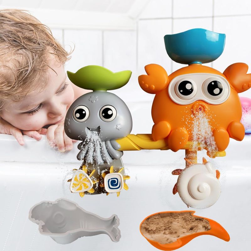 Photo 1 of HsngYHL Baby Bath Toys for Toddlers 1-3 Age 1 2 3 4 Year Old Boys Girls Bathtub Shower Bath Wall Squirts Toy for Kids Babies Infant Bathing Time Fun Water Splash Toys Birthday Gift (Spray Water Crab)
