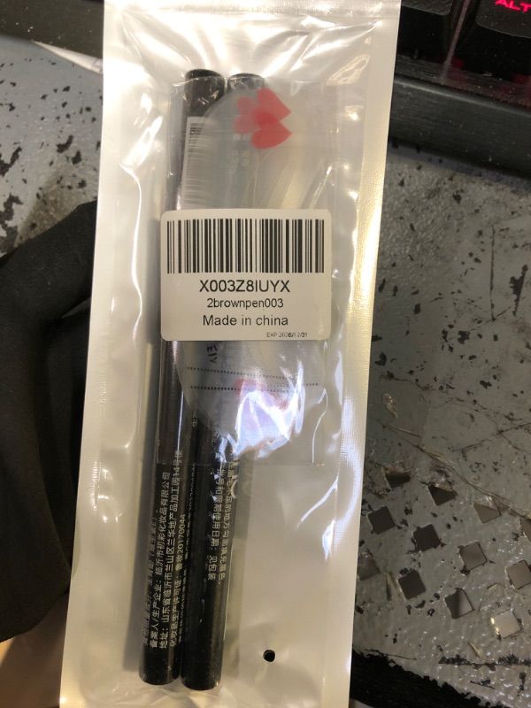 Photo 1 of 2 pack dark brown eyebrow pencil with 1 pack eyebrow tool,#brownpen003
