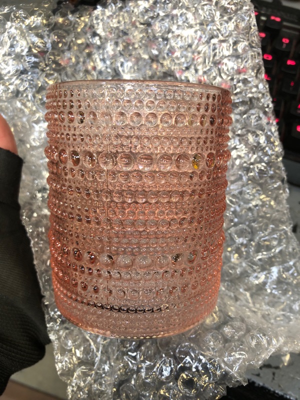 Photo 2 of 1 count ( 1 glass) Kate Aspen Rose Gold Hobnail Beaded Drinking Glass