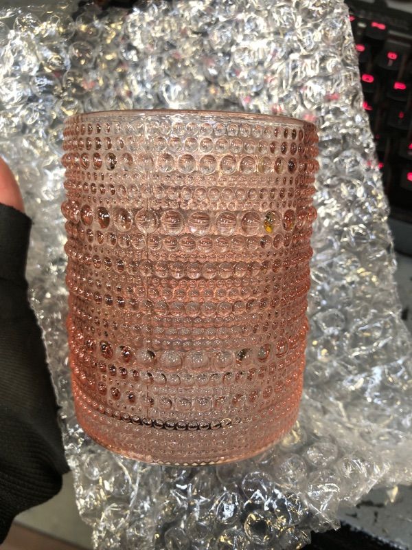 Photo 2 of 1 count ( 1 glass) Kate Aspen Rose Gold Hobnail Beaded Drinking Glass