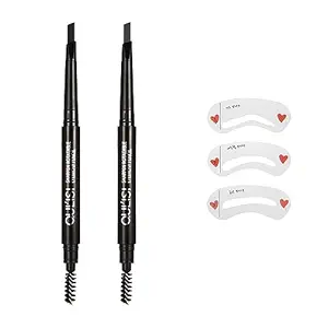 Photo 1 of 2 pack short eyebrow pencil with 1 pack eyebrow brush,1 pack eyebrow tool,#brownpen001
