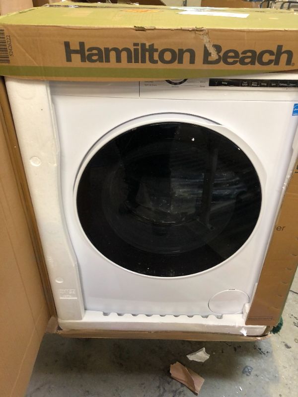 Photo 3 of Hamilton Beach HBFW3205 Fullsize Washer-LED Digital Display Panel-5 Wash Cycles-Front Load Design-2.2 cu ft, 24 inch Wide, White