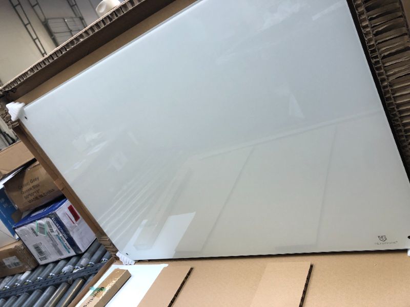 Photo 2 of Magnetic Glass Dry Erase Board - 36 x 24 Inches Brilliance White Glass Whiteboard, Wall Mounted Large Frameless White Board, Presentation Supplies by TSJ OFFICE for School, Home & Office Brilliance White 36*24