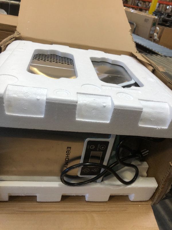 Photo 1 of Euhomy Ice Maker Machine Countertop, 2 Ways to Add Water,45Lbs/Day 24 Pcs Ready in 13 Mins, Self-Cleaning Portable Compact Ice Cube Maker with Ice Scoop & Basket, Perfect for Home/Kitchen/Office/Bar 9.92 x 14.17 x 14.61 inches Silver 1