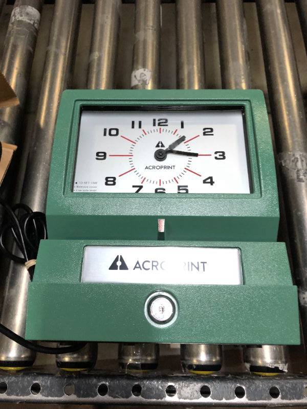 Photo 2 of Acroprint Heavy Duty Automatic Time Recorder, Prints Month, Date, Hour (0-23) and Hundredths Time Clock