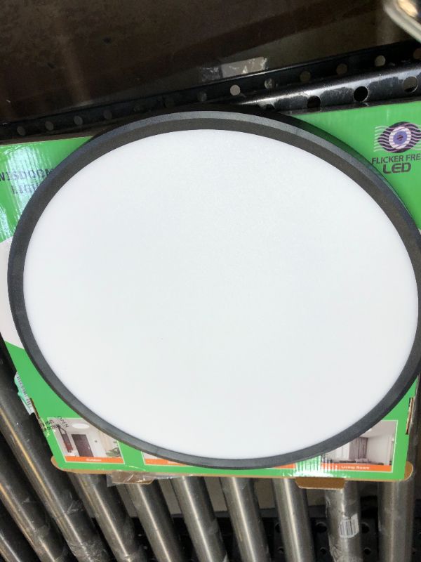 Photo 2 of 15.8 Inch Black LED Flush Mount Ceiling Light, 32W, 3480LM, 3000K/4000K/6000K CCT Selectable, Round Flat Panel Light Low Profile Ceiling Light Fitures for Hallway, Kitchen, Bedroom, Laundry Room