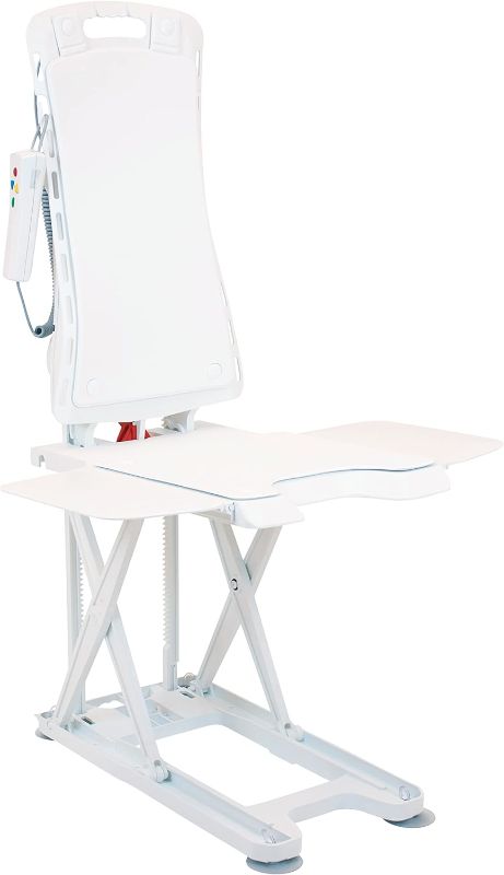 Photo 1 of Drive Medical Bellavita Dive Bath Lift Chair, Reclining Electric Auto Bath Lifter & Tub Chair Lift, Bathtub Seat Transfer Chair with Open Seat Design, White
