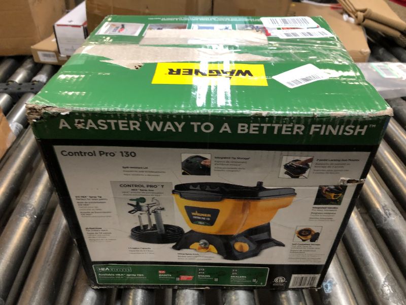 Photo 1 of Wagner 0580678 Control Pro 130 Power Tank Paint Sprayer, High Efficiency Airless with Low Overspray & 0580603 High Efficiency Airless 311 Reversible Spray Tip for Sealers and Stains Control Pro 130 Sprayer + Spray Tip, Green