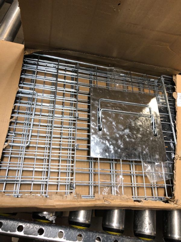 Photo 2 of ANT MARCH Live Animal Cage Trap with Gloves 37"x13.5"x14.5" Large Steel Humane Release Rodent Cage for Rabbits, Stray Cat, Squirrel, Raccoon, Mole, Gopher, Opossum, Skunk, Chipmunks, Groundhog Squire