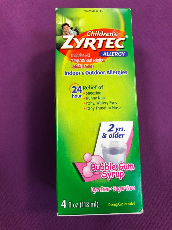 Photo 2 of Allergy Relief Syrup Bubble Gum