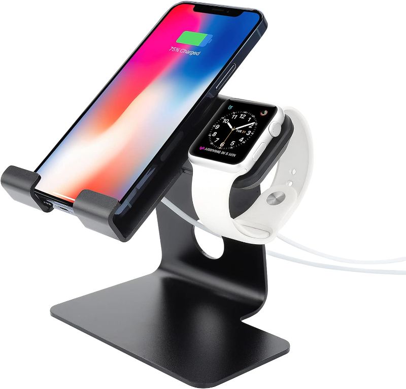 Photo 1 of Tranesca 2-in-1 Charger Stand Dock Station Compatible with iPhone That uses Magsafe Charger (Black)