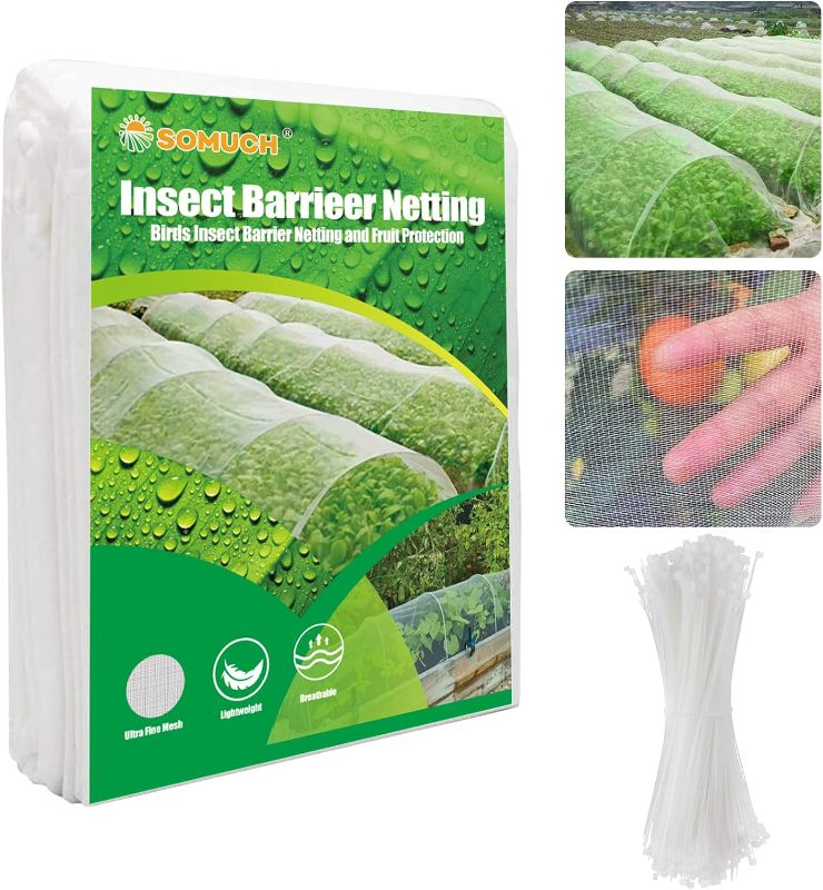 Photo 1 of Netting for Garden Protection-10x33Ft Garden Netting Mesh Plant Covers with Cable Ties(100PCS) Garden Mesh Netting for Vegetable Plants Fruits Flowers Garden Net Barrier Screen Net Cover