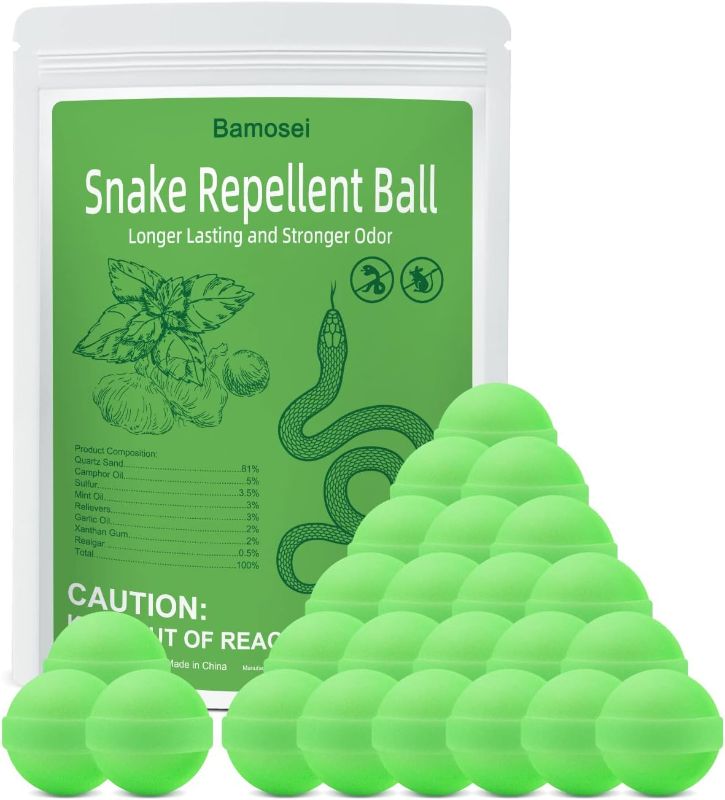 Photo 1 of Bamosei 24 Packs Snake Away Repellent for Yard Powerful Be Gone Pet and Children Safe Ball for Outdoors Indoors Defence Camping Fishing Lawn Garden Home Control